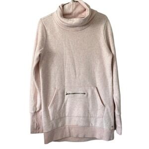 Fabletics Zaylee pullover sweatshirt tunic funnel neck pocket small‎ pink comfy